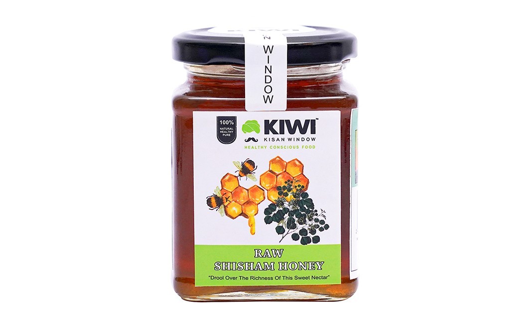 Kiwi Kisan Window Raw Shisham Honey    Glass Jar  350 grams